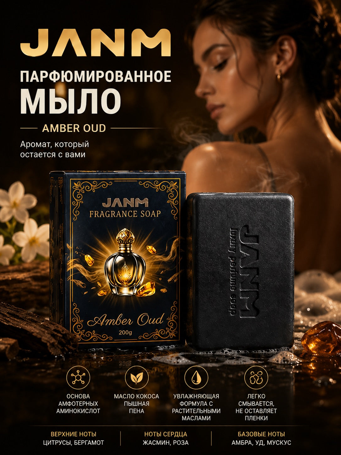 Show Amber Oud Fragrance Soap in use image 5