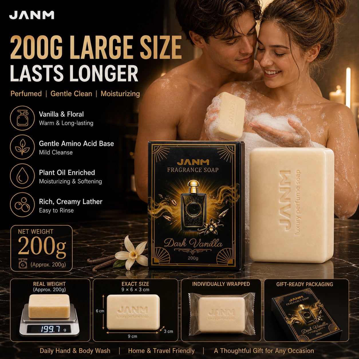 Show Dark Vanilla Fragrance Soap in use image 6