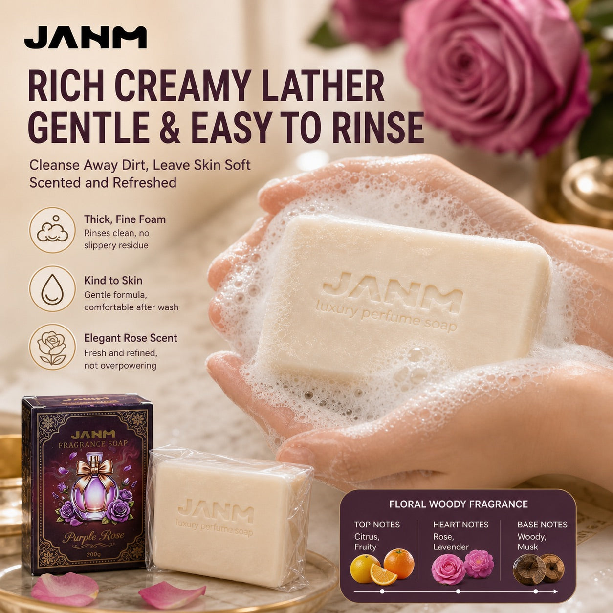 Show Purple Rose Fragrance Soap packshot image 3