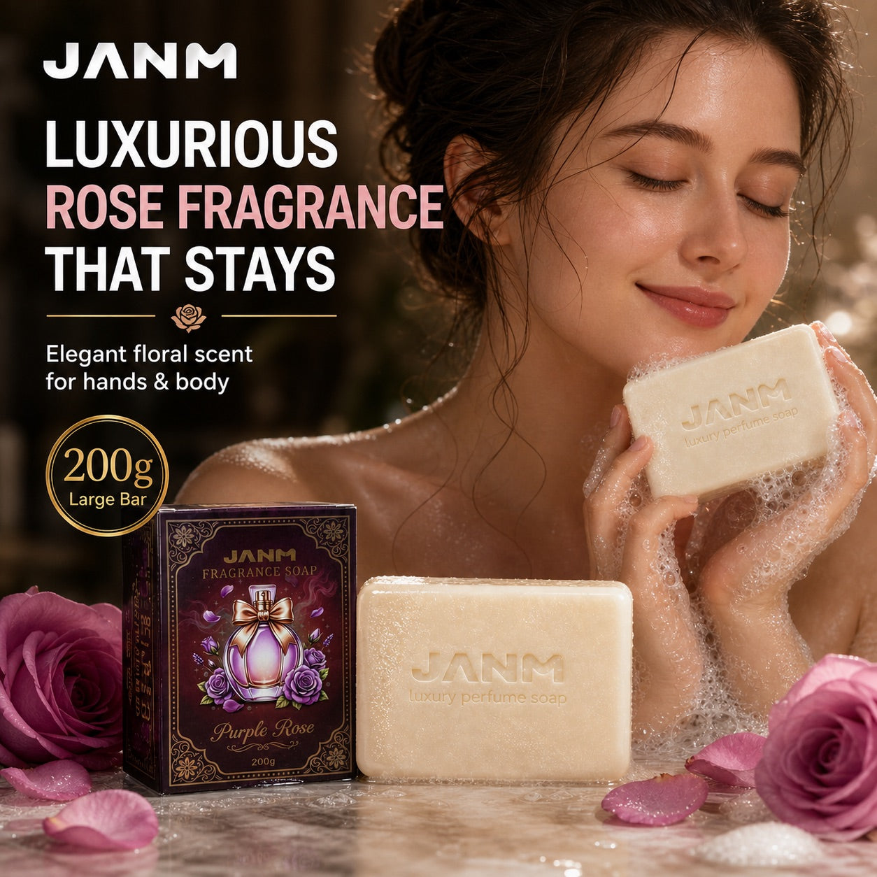 Show Purple Rose Fragrance Soap scene image 4