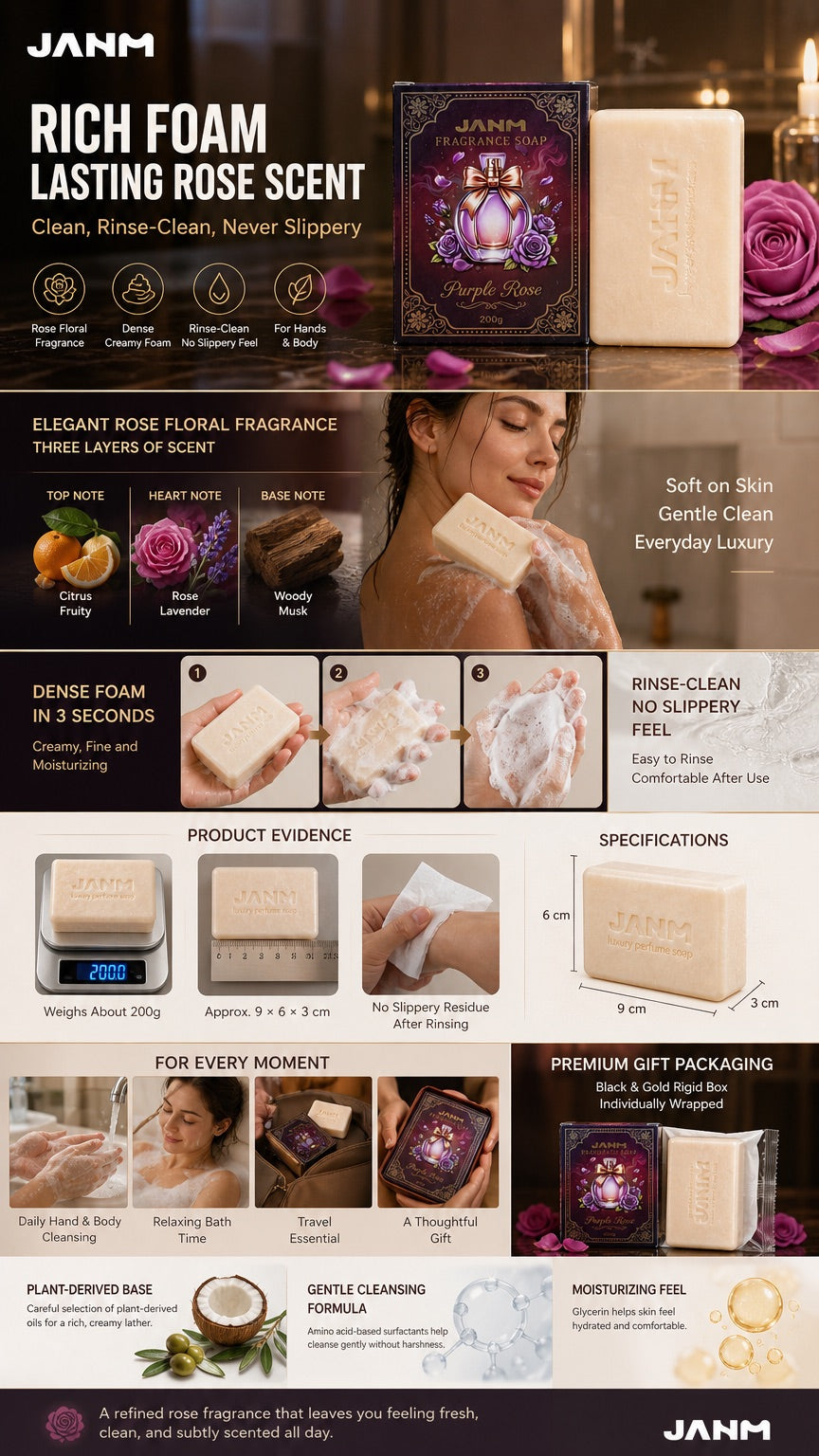 Show Purple Rose Fragrance Soap packaging image 8